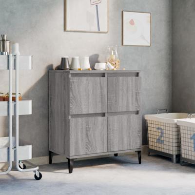 Dressoir 60x35x70 cm bewerkt hout grijs sonoma eikenkleurig