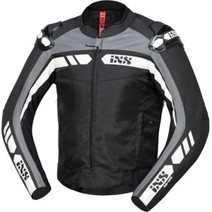 IXS RS-500 1.0 jacket, Leren motorjas, Zwart Wit
