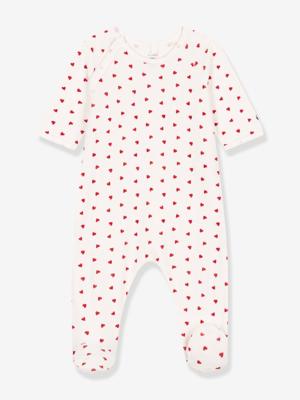 Babysweater van velours met hartjes PETIT BATEAU wit