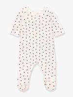 Babysweater van velours met hartjes PETIT BATEAU wit