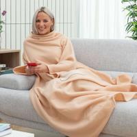 Enkele Mouwdeken met Centrale Zak Faboulazy InnovaGoods Kleur Beige Enkele Mouwdeken met Centrale Zak Faboulazy InnovaGoods Kleur Beige