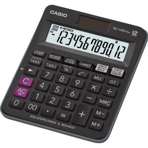 Casio MJ-120DPLUS Bureaurekenmachine Zwart Aantal displayposities: 12 werkt op zonne-energie, werkt op batterijen (b x h x d) 126.5 x 28.6 x 148 mm