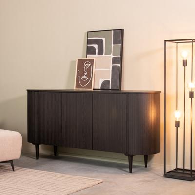 LABEL51 Dressoir 'Oliva' Zwart Eiken, 180cm