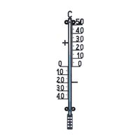 Buiten profiel thermometer zwart van kunststof 10 x 41 cm - Buitenthermometers - thumbnail