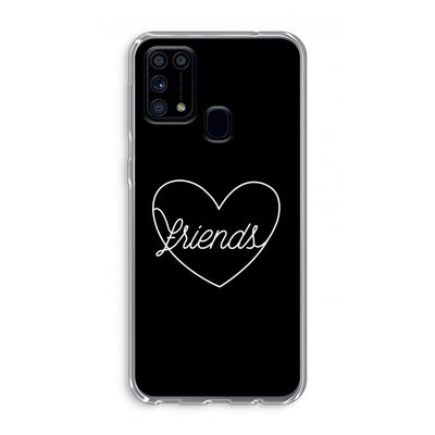 Friends heart black: Samsung Galaxy M31 Transparant Hoesje
