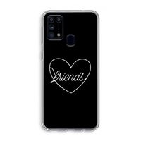 Friends heart black: Samsung Galaxy M31 Transparant Hoesje