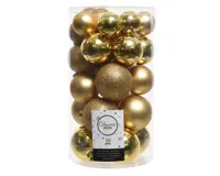 Kerstballen Mix Plastic Goud 30st