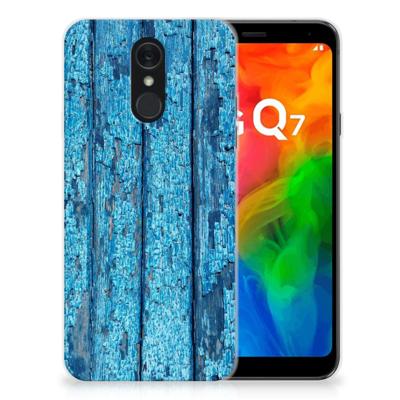 LG Q7 | Bumper Hoesje | Wood Blue