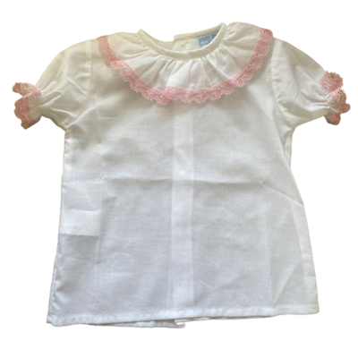 Mac ilusion witte blouse met roze randje