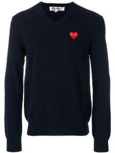 Comme Des Garçons Play pull à coeur brodé - Bleu