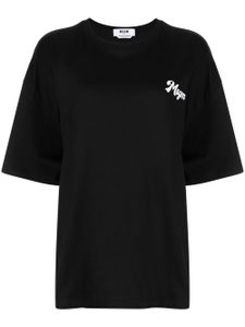 MSGM t-shirt en coton à logo imprimé - Noir