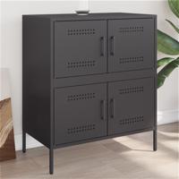 Dressoir 68x39x79 cm staal zwart - thumbnail