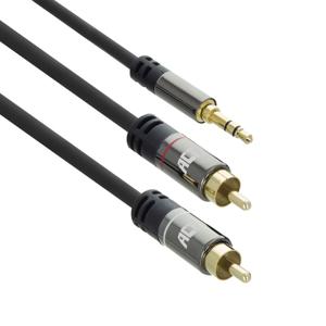 ACT AC3605 audio aansluitkabel 3.5mm naar 2 x RCA 1,5m