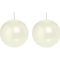 Trend Candles Bolkaars glad - 2x - parelmoer - 8 cm - 25 branduren - ronde kaarsen