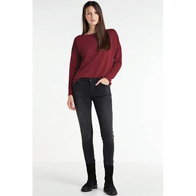 anytime super comfort basic skinny denim zwart