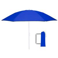 Strand Parasol Vibe - D160 cm - blauw - opvouwbaar - verstelbare hoogte - met opbergtas