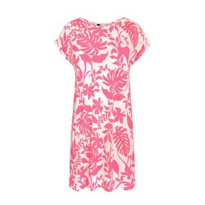 Yoek gebloemde jurk SELVA wit/roze