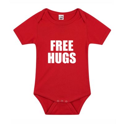 Free hugs cadeau baby rompertje rood jongen/meisje