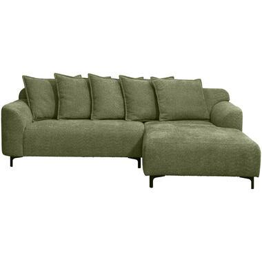 Bank Elsa met chaise longue rechts - stof Anthology - groen - Leen Bakker