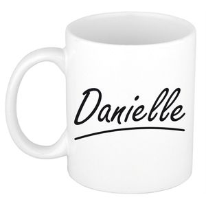 Danielle voornaam kado beker / mok sierlijke letters - gepersonaliseerde mok met naam   -