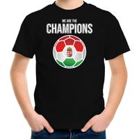 Hongarije EK/ WK supporter t-shirt we are the champions met Hongaarse voetbal zwart kinderen