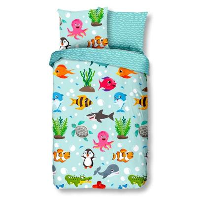 Dekbedovertrek Katoen Seaworld Dieren 140x200 Cm Verkoelend Good Morning - Dekbed-Discounter.nl