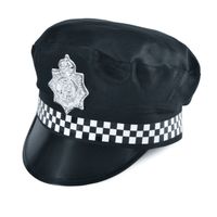 Rubies Politie/agent verkleed helm - zwart - kunststof - voor volwassenen   -