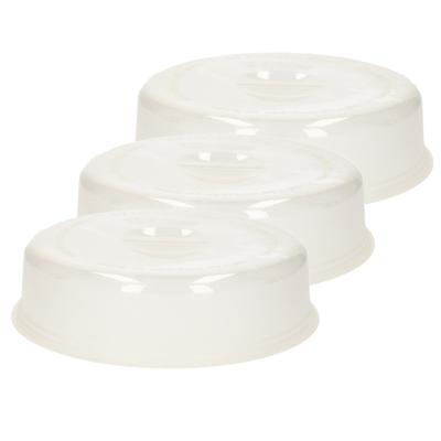 PlasticForte Magnetron deksel - Multipak van 4x stuks - 26 cm - transparant - afdekschaal - magnetro