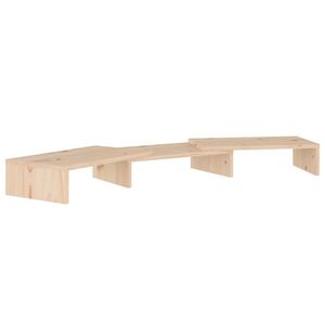 The Living Store Monitorstandaard 80x24x10-5 cm massief grenenhout - Kast