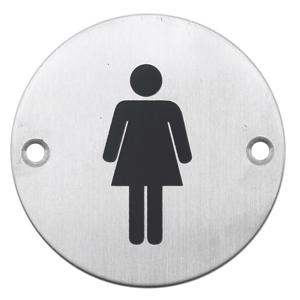 HDD Pro Pictogram Vrouw Rond Inox Plus