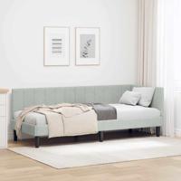 Hoekbedframe met hoofdeinde Lichtgrijs 80 x 200 cm Fluweel
