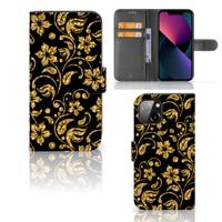 Apple iPhone 13 Hoesje Gouden Bloemen
