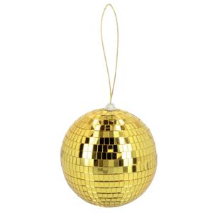 Disco spiegel bal - rond - goud - Dia 15 cm - Seventies/Eighties thema versiering