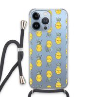 Ananas: iPhone 13 Pro Transparant Hoesje met koord