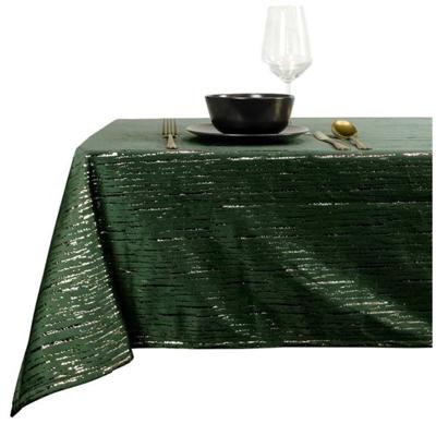 Tafelkleed/tafellaken kerst - donkergroen/goud - 150 x 200 cm - rechthoekig - polyester
