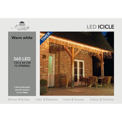 IJspegel verlichting - 720 cm - met timer - 360 lampjes - warm wit - kerstverlichting