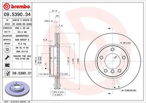 Remschijf BREMBO, Remschijftype: Binnen geventileerd, u.a. für BMW