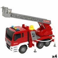 Brandweerwagen met licht en geluid Speed & Go 34 x 25 x 12 cm (4 Stuks)