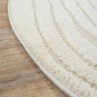 Rond Vloerkleed Elio - Japandi, Laagpolig met 3D-Effect in Crème-Ø 160 cm