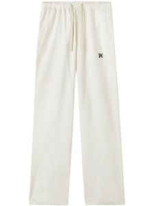 Palm Angels pantalon en coton à lien de resserrage - Blanc