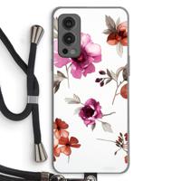 Geschilderde bloemen: OnePlus Nord 2 5G Transparant Hoesje met koord