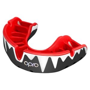OPRO 790004 Platinum Elite Fit Fangz Mouthguard - Black/White/Red - SR