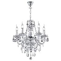 LED Kroonluchter Rond 5-lichts - E14 Fitting - Mat Chroom Aluminium