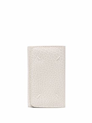 Maison Margiela porte-cartes en cuir à coutures signature - Gris