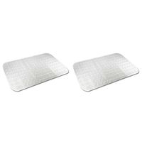 2x Transparante antislip badmat / douchemat 79 x 37 cm