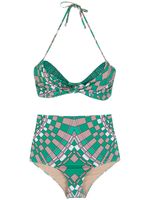 Amir Slama bikini à imprimé géométrique - Vert - thumbnail