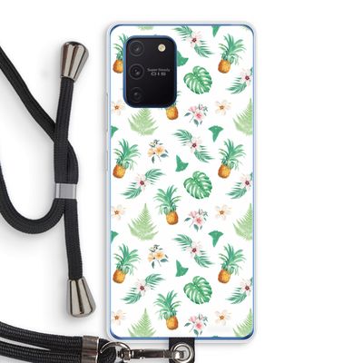 Ananas bladeren: Samsung Galaxy Note 10 Lite Transparant Hoesje met koord