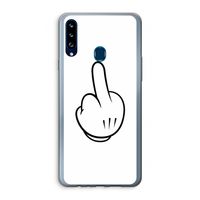 Middle finger white: Samsung Galaxy A20s Transparant Hoesje