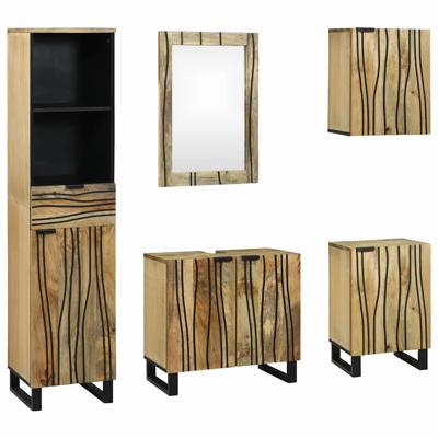 Badkamermeubelset met lade 5 pcs Bruin 38 x 33 x 160 cm