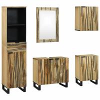 Badkamermeubelset met lade 5 pcs Bruin 38 x 33 x 160 cm